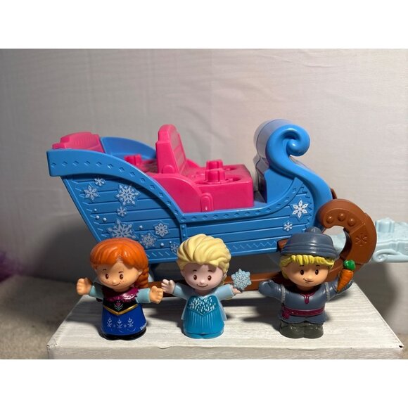 Disney Frozen Little People Sleigh Elsa Anna Kristoff Figures By Fisher-Price - Picture 10 of 10